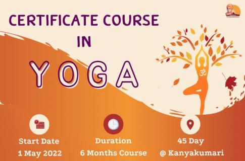 Certificate Course in Yoga at Kanyakumari May 2022