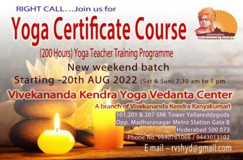 Yoga Certificate Course - Hyderabad