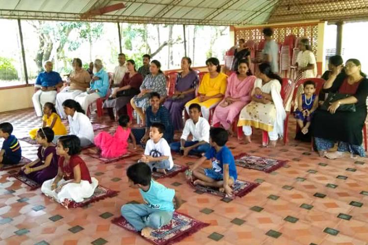 Participants of Sadhana Diwas at Sandeepani Shishuvihar