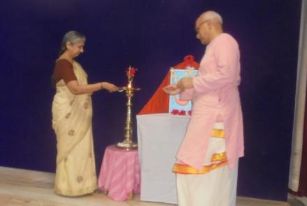 Lighting the Lamp by Mann.Nivedita didi, All India Vice President of VRM & VK