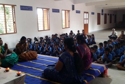 Students chanting Bhagavat Gita..