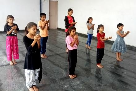 Yoga practice in Samskarvarga at Thoothukudi, July 2023