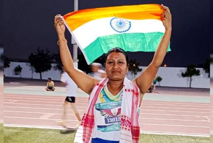 VKV Golaghat Teacher, Smt. Minakshi Knowar Wins Double Gold in Masters Athletics Championships in Dubai 2023