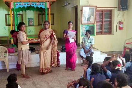 Prize distribution during Cultural Competitions at Tiruchendur