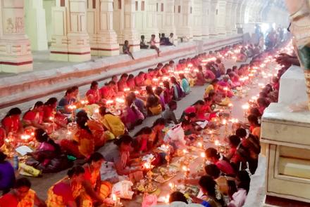 A portion of participants of mass Thiruvilakku Puja in Rameswaram