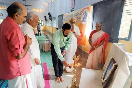 Lighting the lamp and inauguration of Yoga Sangamam at Kanyakumari
