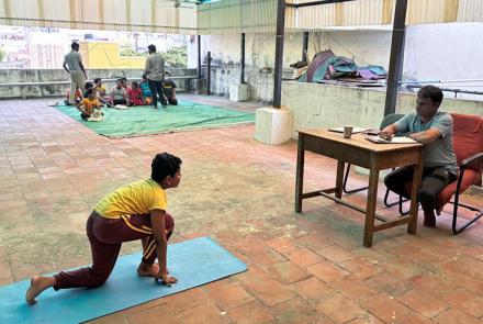 Suryanamaskar demo during National Youth Day Competitions at Chennai