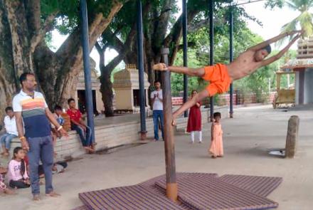 Mallakhamba during Personality Development Camp by VKV Kallubalu
