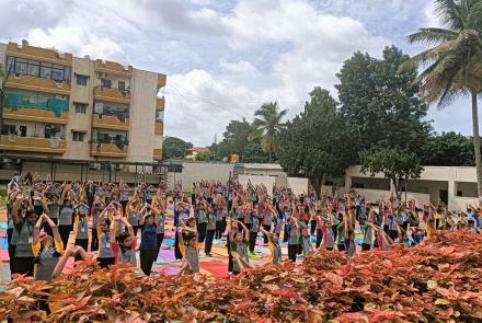 International Day of Yoga Celebration at Sri Vinayaka Sunrise School in Hebbal Kempapura