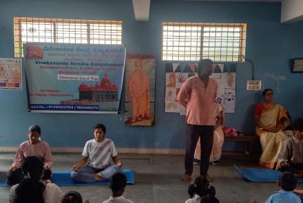 International Day of Yoga Celebration at Government School in Manorayana Palya
