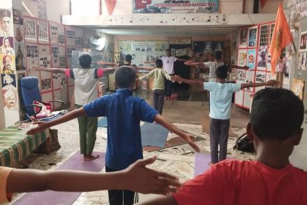 International Day of Yoga Celebration at Narendra Anandalaya in Jayanagar
