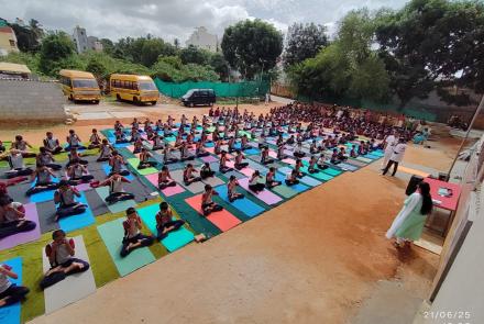 International Day of Yoga Celebration at Godwin Public School in Kodigehalli
