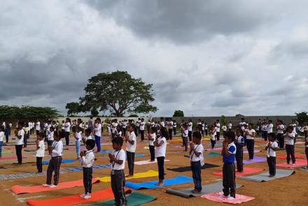 International Day of Yoga Celebration at Ashraya Vidya Kendra in Bengaluru